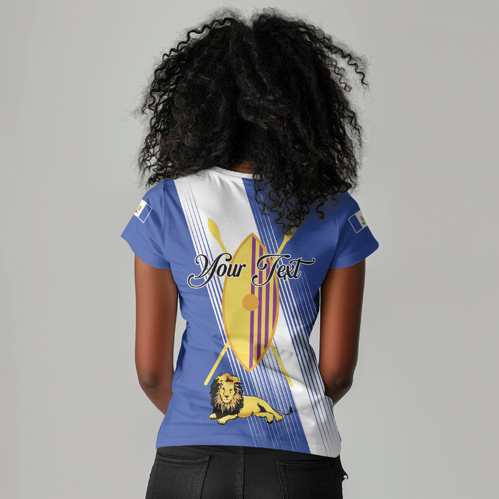 Personalised Buganda Women V-Neck T-Shirt Ekitiibwa kya Buganda