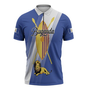 Personalised Buganda Zipper Polo Shirt Ekitiibwa kya Buganda