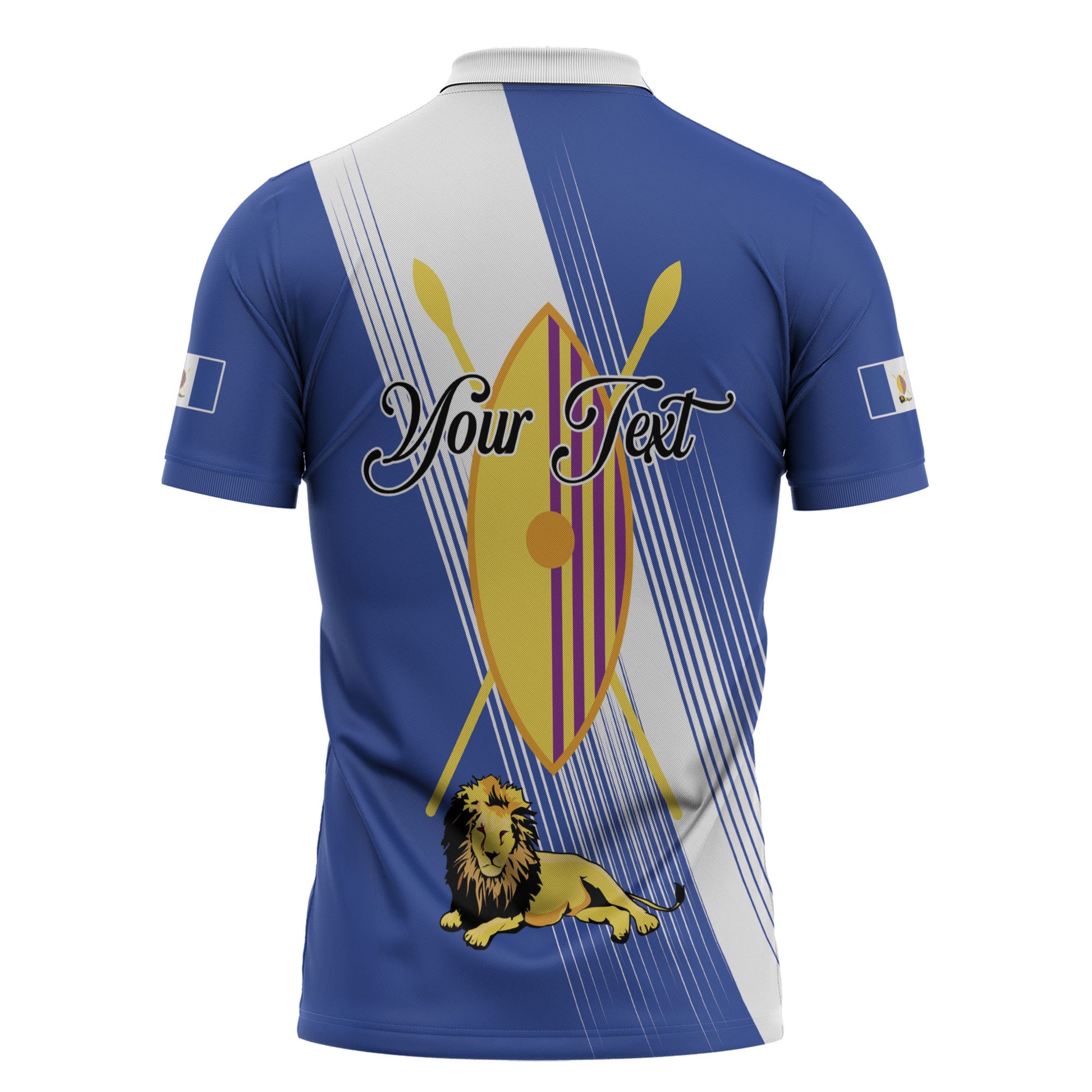 Personalised Buganda Zipper Polo Shirt Ekitiibwa kya Buganda