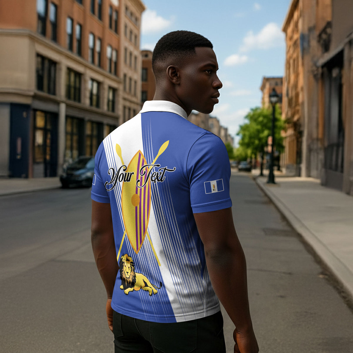 Personalised Buganda Zipper Polo Shirt Ekitiibwa kya Buganda
