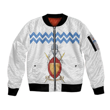 Bunyoro Kitara Kingdom Sleeve Zip Bomber Jacket Habwa Ruhanga n Ihanga Lyange