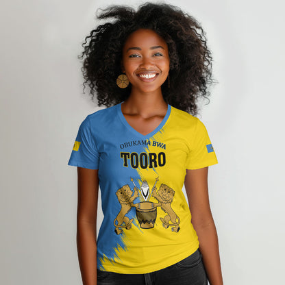 Personalised Kingdom of Tooro Women V-Neck T-Shirt Obukama bwa Tooro