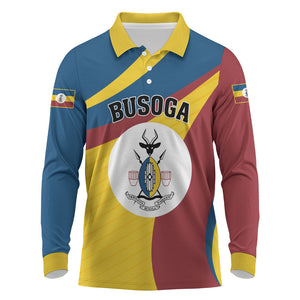 Personalised Kingdom of Busoga Long Sleeve Polo Shirt Land of the Soga