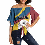 Personalised Kingdom of Busoga Off Shoulder Wrap Waist Top Land of the Soga