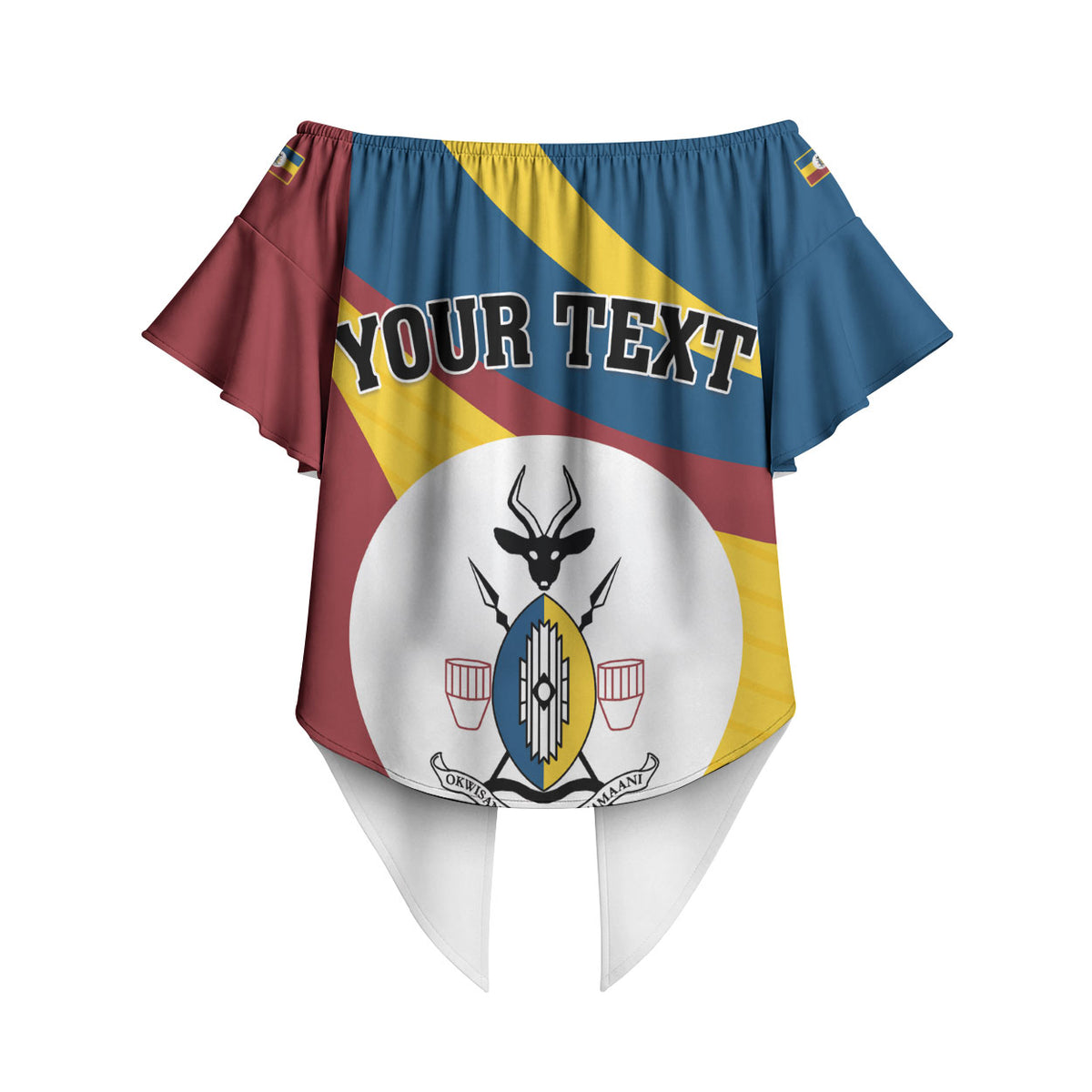 Personalised Kingdom of Busoga Off Shoulder Wrap Waist Top Land of the Soga