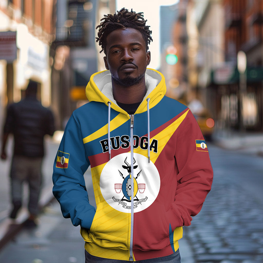Personalised Kingdom of Busoga Zip Hoodie Land of the Soga