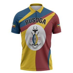 Personalised Kingdom of Busoga Zipper Polo Shirt Land of the Soga