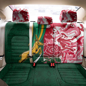 South Africa and England Rugby Back Car Seat Cover - The Red Rose with Protea Pattern