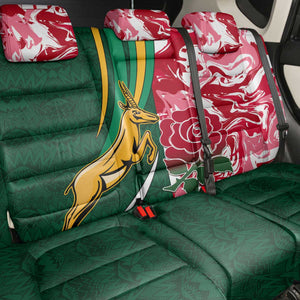 South Africa and England Rugby Back Car Seat Cover - The Red Rose with Protea Pattern