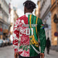 Custom South Africa and England Rugby Long Sleeve Button Shirt - The Red Rose with Protea Pattern