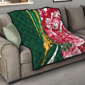 South Africa and England Rugby Quilt - The Red Rose with Protea Pattern