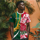 Custom South Africa and England Rugby T shirt - The Red Rose with Protea Pattern