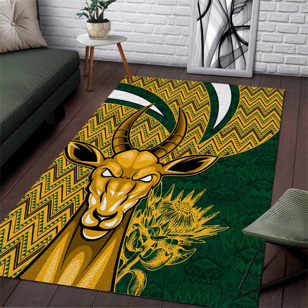 South Africa Rugby Area Rug - Come On Bokke, Champion World Cup