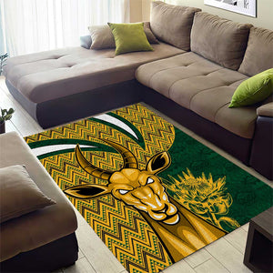 South Africa Rugby Area Rug - Come On Bokke, Champion World Cup