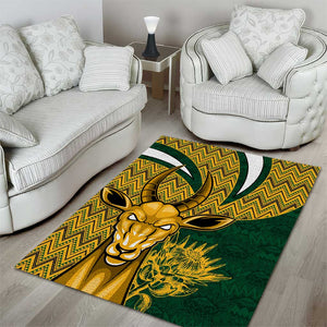 South Africa Rugby Area Rug - Come On Bokke, Champion World Cup