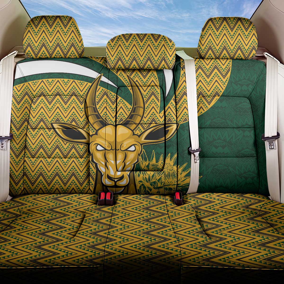 South Africa Rugby Back Car Seat Cover - Come On Bokke, Champion World Cup