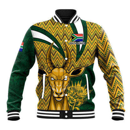 Custom South Africa Rugby Baseball Jacket - Come On Bokke, Champion World Cup LT01