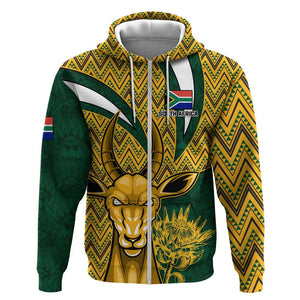 Custom South Africa Rugby Hoodie - Come On Bokke, Champion World Cup