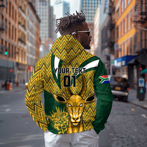 Custom South Africa Rugby Hoodie - Come On Bokke, Champion World Cup