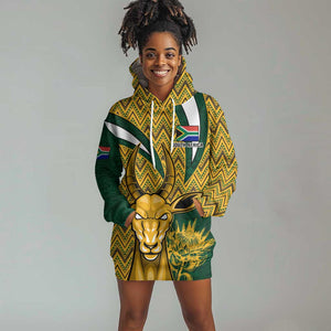 Custom South Africa Rugby Hoodie Dress - Come On Bokke, Champion World Cup