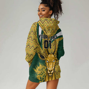 Custom South Africa Rugby Hoodie Dress - Come On Bokke, Champion World Cup