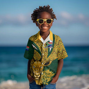 Custom South Africa Rugby Kid Hawaiian Shirt - Come On Bokke, Champion World Cup