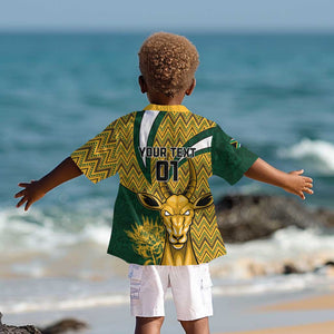 Custom South Africa Rugby Kid Hawaiian Shirt - Come On Bokke, Champion World Cup