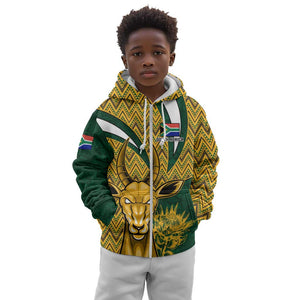 Custom South Africa Rugby Kid Hoodie - Come On Bokke, Champion World Cup