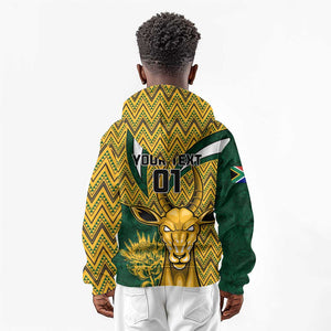 Custom South Africa Rugby Kid Hoodie - Come On Bokke, Champion World Cup