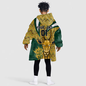 Custom South Africa Rugby KId Wearable Blanket Hoodie - Come On Bokke, Champion World Cup