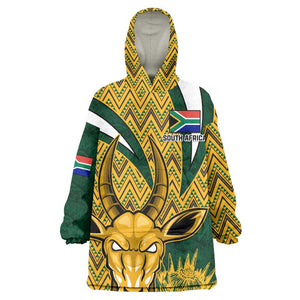 Custom South Africa Rugby KId Wearable Blanket Hoodie - Come On Bokke, Champion World Cup