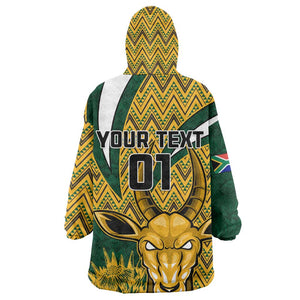 Custom South Africa Rugby KId Wearable Blanket Hoodie - Come On Bokke, Champion World Cup