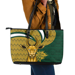 South Africa Rugby Leather Tote Bag - Come On Bokke, Champion World Cup