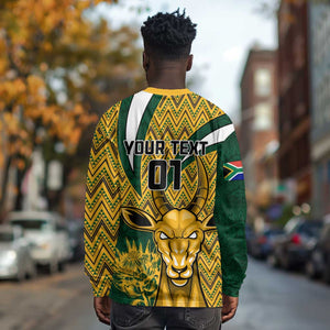 Custom South Africa Rugby Long Sleeve Shirt - Come On Bokke, Champion World Cup LT01