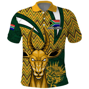 Custom South Africa Rugby Polo Shirt - Come On Bokke, Champion World Cup