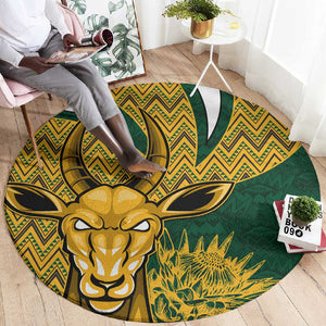 South Africa Rugby Round Carpet - Come On Bokke, Champion World Cup