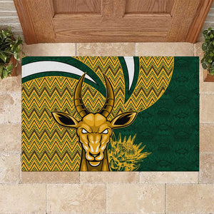 South Africa Rugby Rubber Doormat - Come On Bokke, Champion World Cup