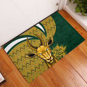 South Africa Rugby Rubber Doormat - Come On Bokke, Champion World Cup