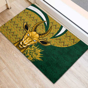 South Africa Rugby Rubber Doormat - Come On Bokke, Champion World Cup