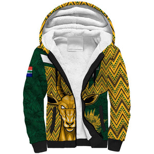 Custom South Africa Rugby Sherpa Hoodie - Come On Bokke, Champion World Cup