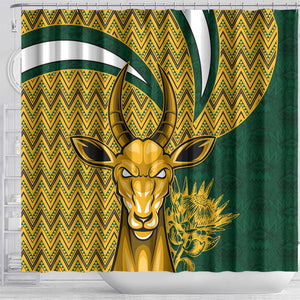 South Africa Rugby Shower Curtain - Come On Bokke, Champion World Cup