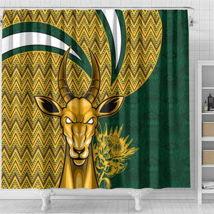 South Africa Rugby Shower Curtain - Come On Bokke, Champion World Cup