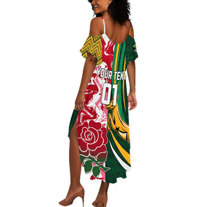 Custom South Africa Rugby Summer Maxi Dress - Come On Bokke, Champion World Cup