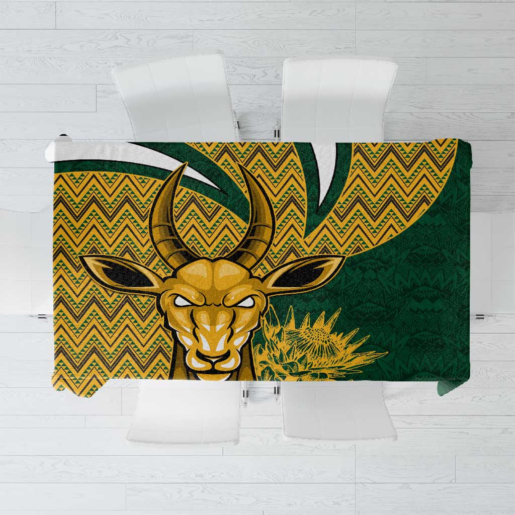 South Africa Rugby Tablecloth - Come On Bokke, Champion World Cup