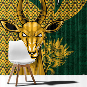 South Africa Rugby Window Curtain - Come On Bokke, Champion World Cup