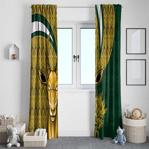 South Africa Rugby Window Curtain - Come On Bokke, Champion World Cup