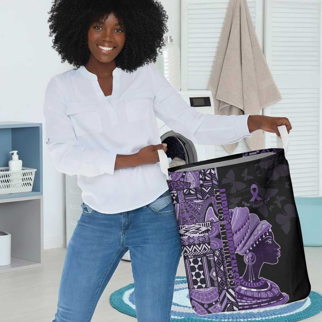 African Lady Lupus Awareness Laundry Basket Fight Support Cure