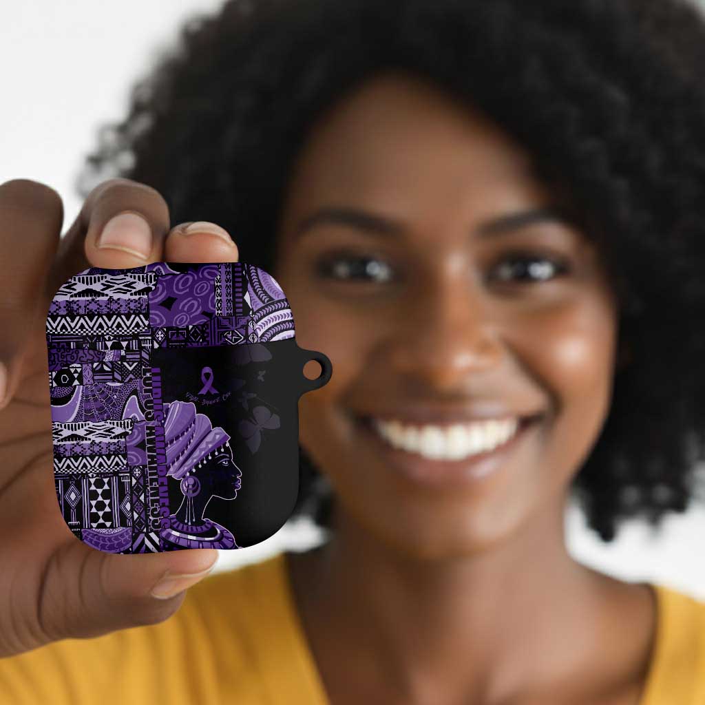 African Lady Lupus Awareness AirPods Case Fight Support Cure