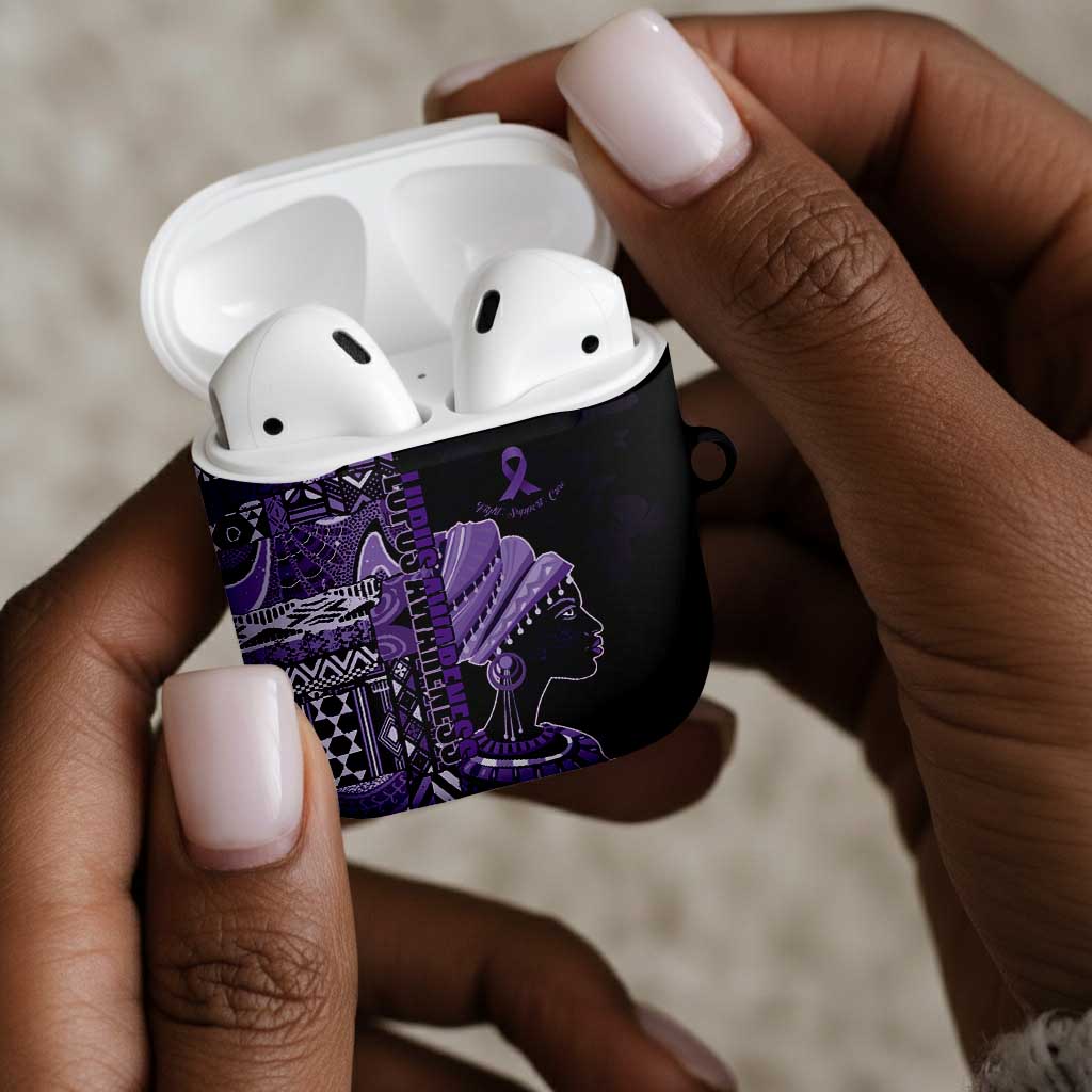 African Lady Lupus Awareness AirPods Case Fight Support Cure