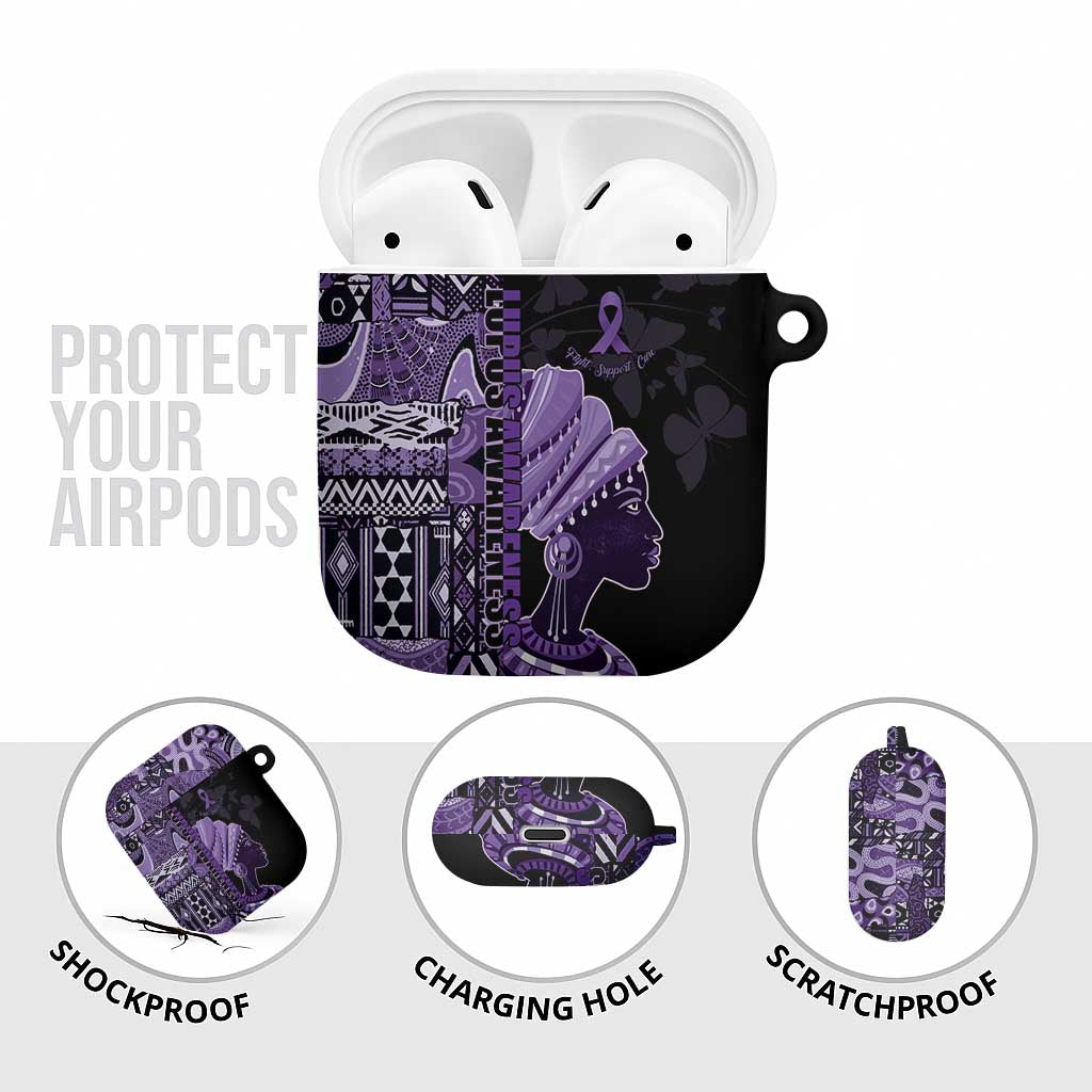 African Lady Lupus Awareness AirPods Case Fight Support Cure